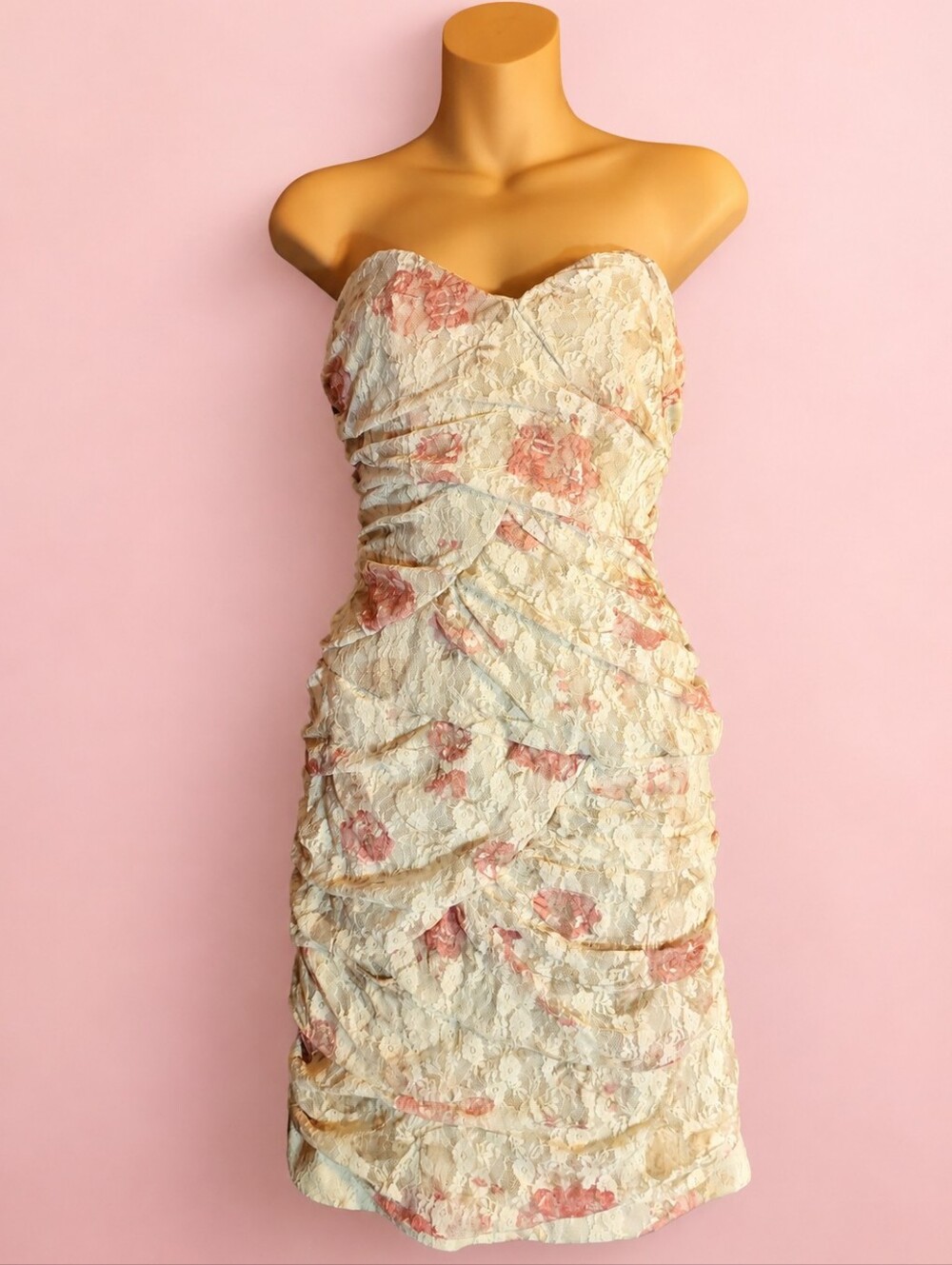 VENUS Strapless Lace Floral Mini Dress Size Large